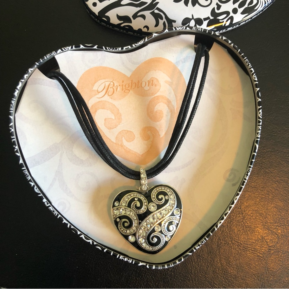 Brighton Black and Silver Heart Pendant Necklace